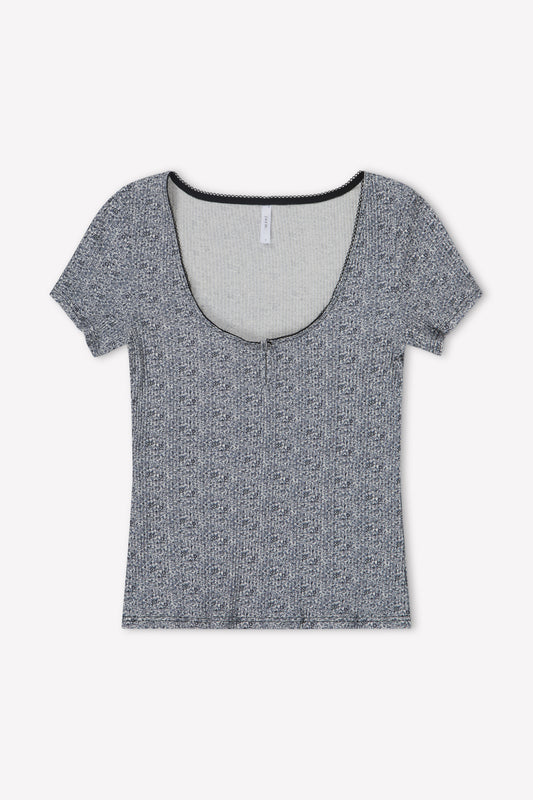 The Effie Tee in Midnight Floral by Juem on a white background.