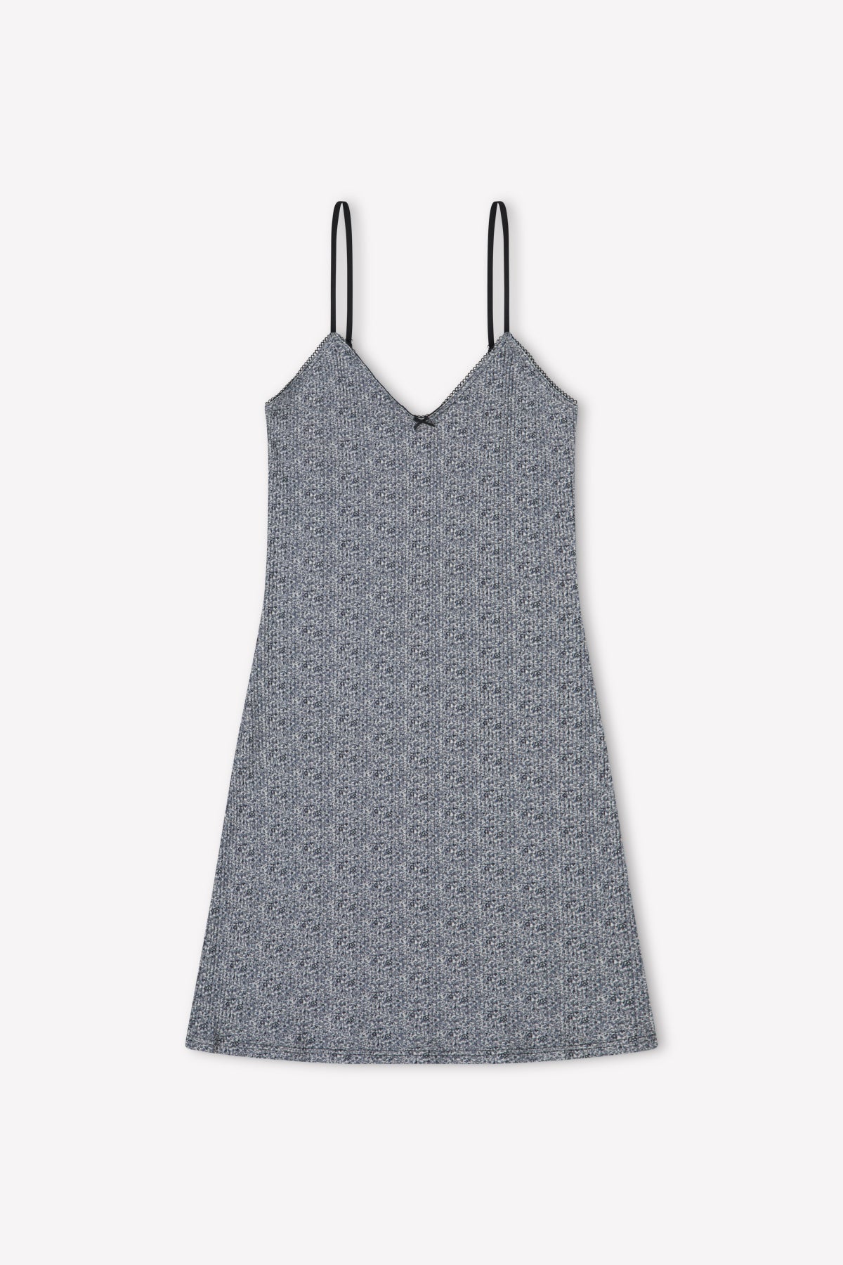 The Lola Mini Dress in Midnight Floral by Juem on a white background.