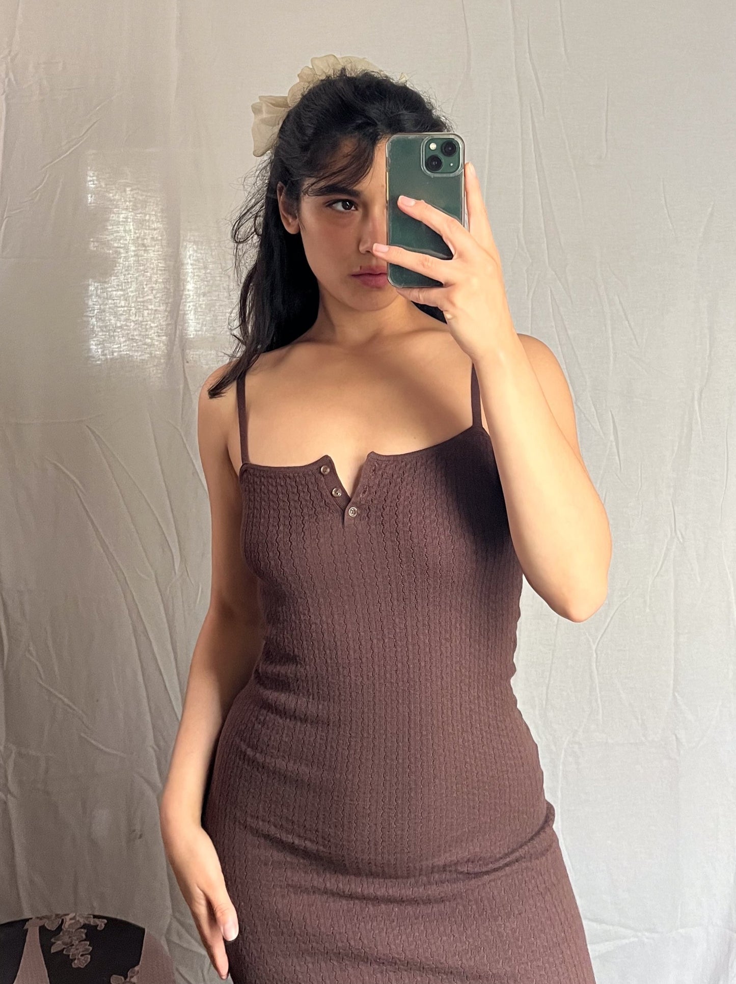 Dalia Midi Dress - Brown