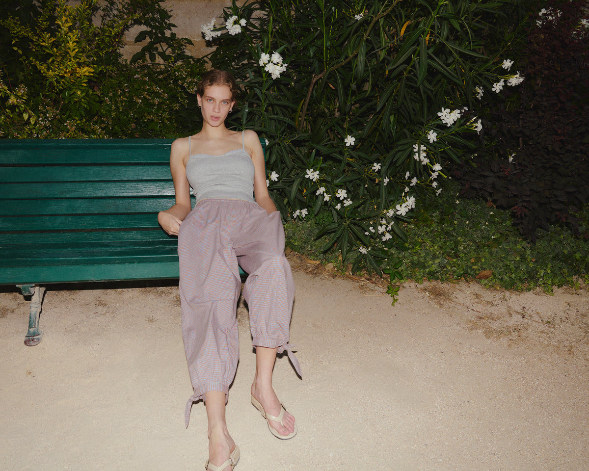 Freya Pant - Blue Tan Check