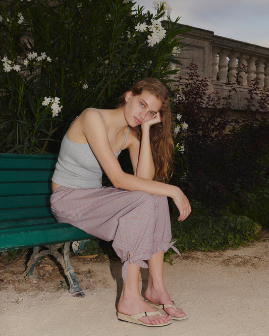 Freya Pant - Blue Tan Check