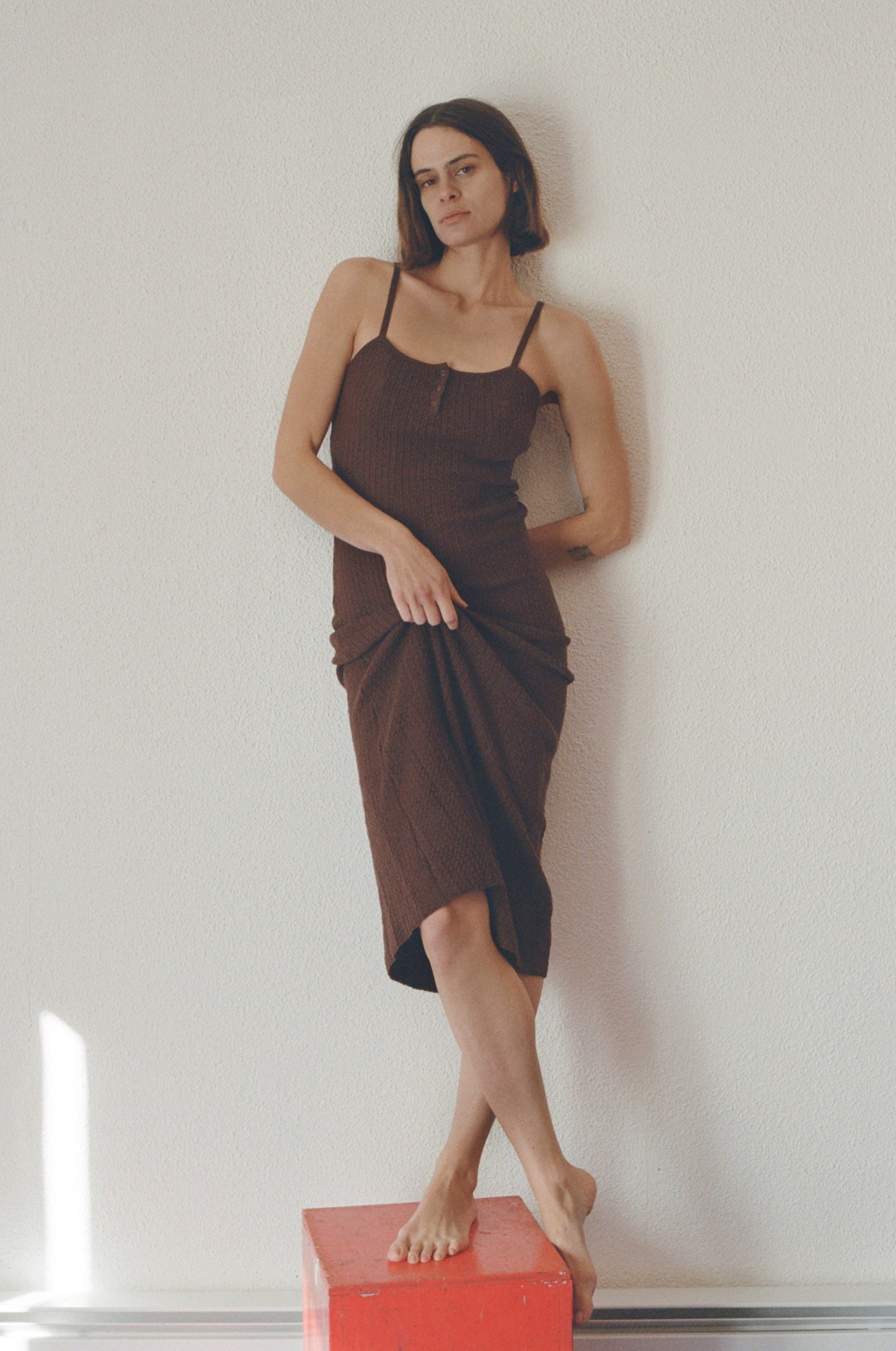 Dalia Midi Dress - Brown