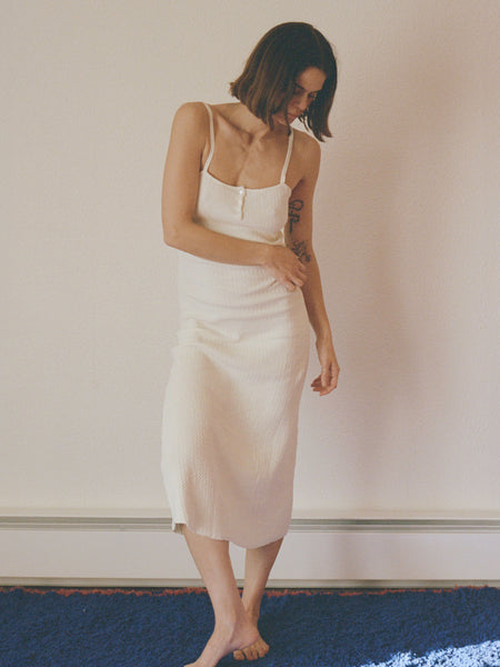 Dalia Midi Dress - Off White | juem