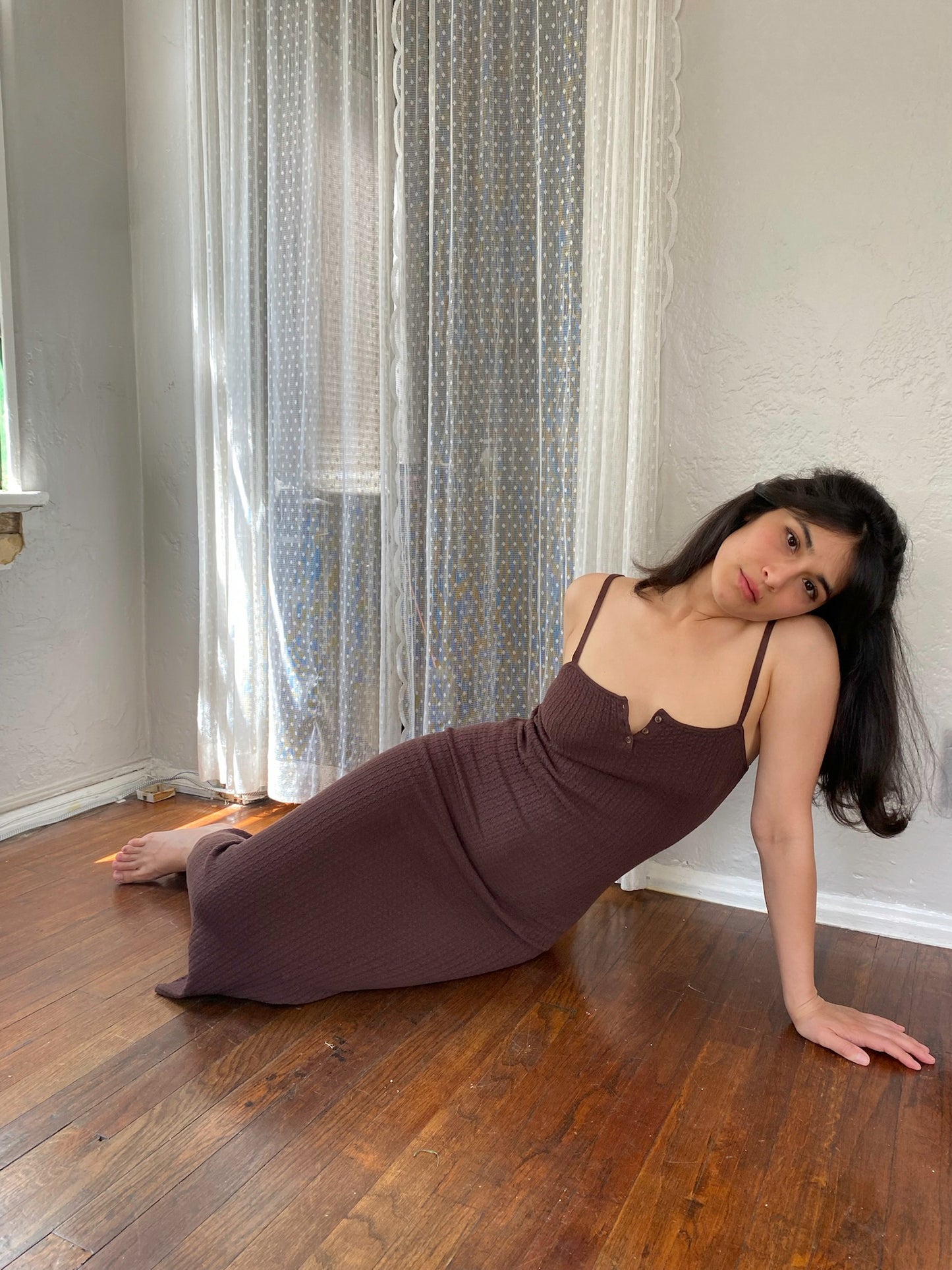 Dalia Midi Dress - Brown