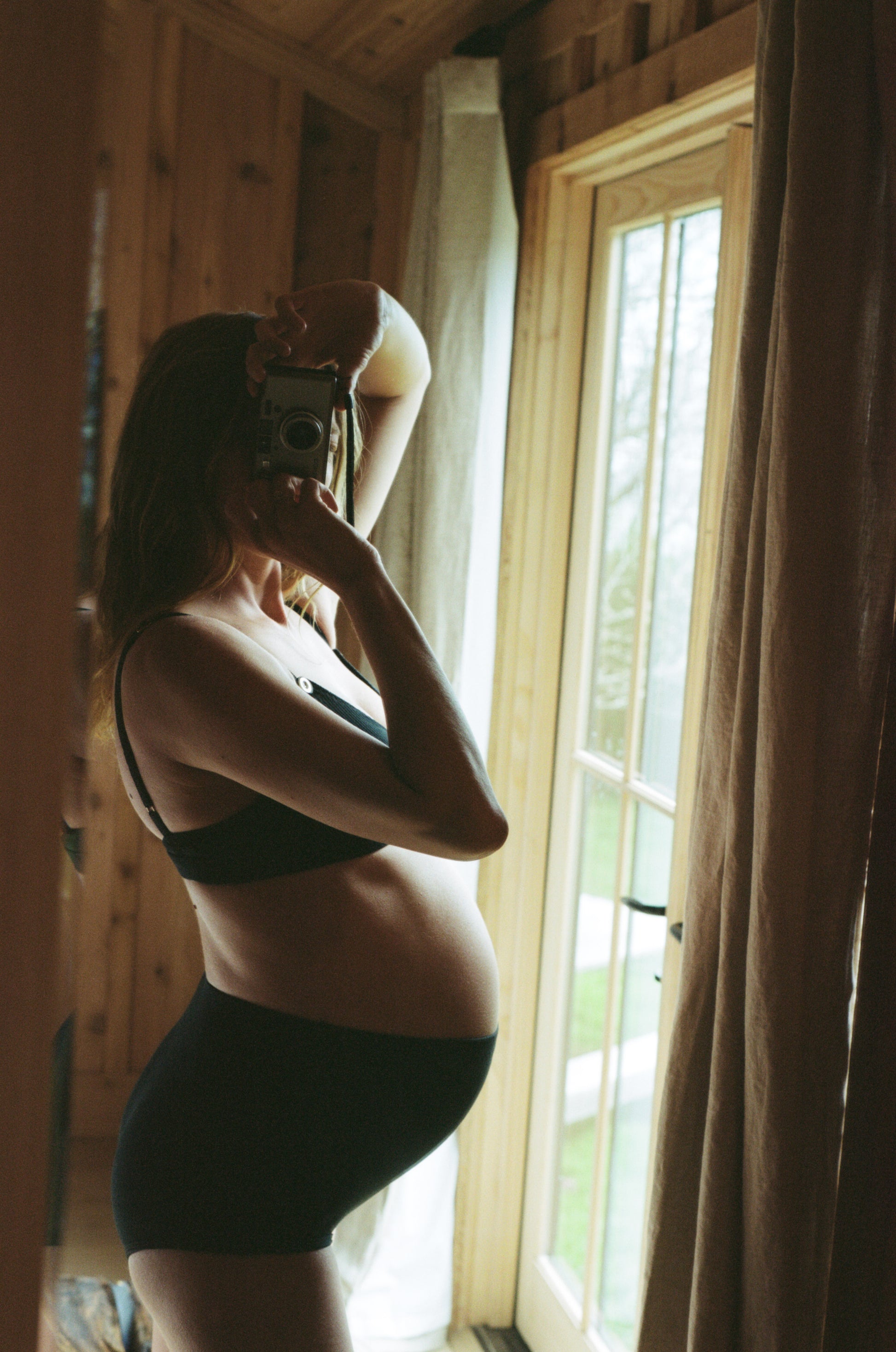 Black Soft Feminine Nursing Breastfeeding Bra Maternity Clips Buttoned Sustainably Made in GOTS Certified Organic Cotton