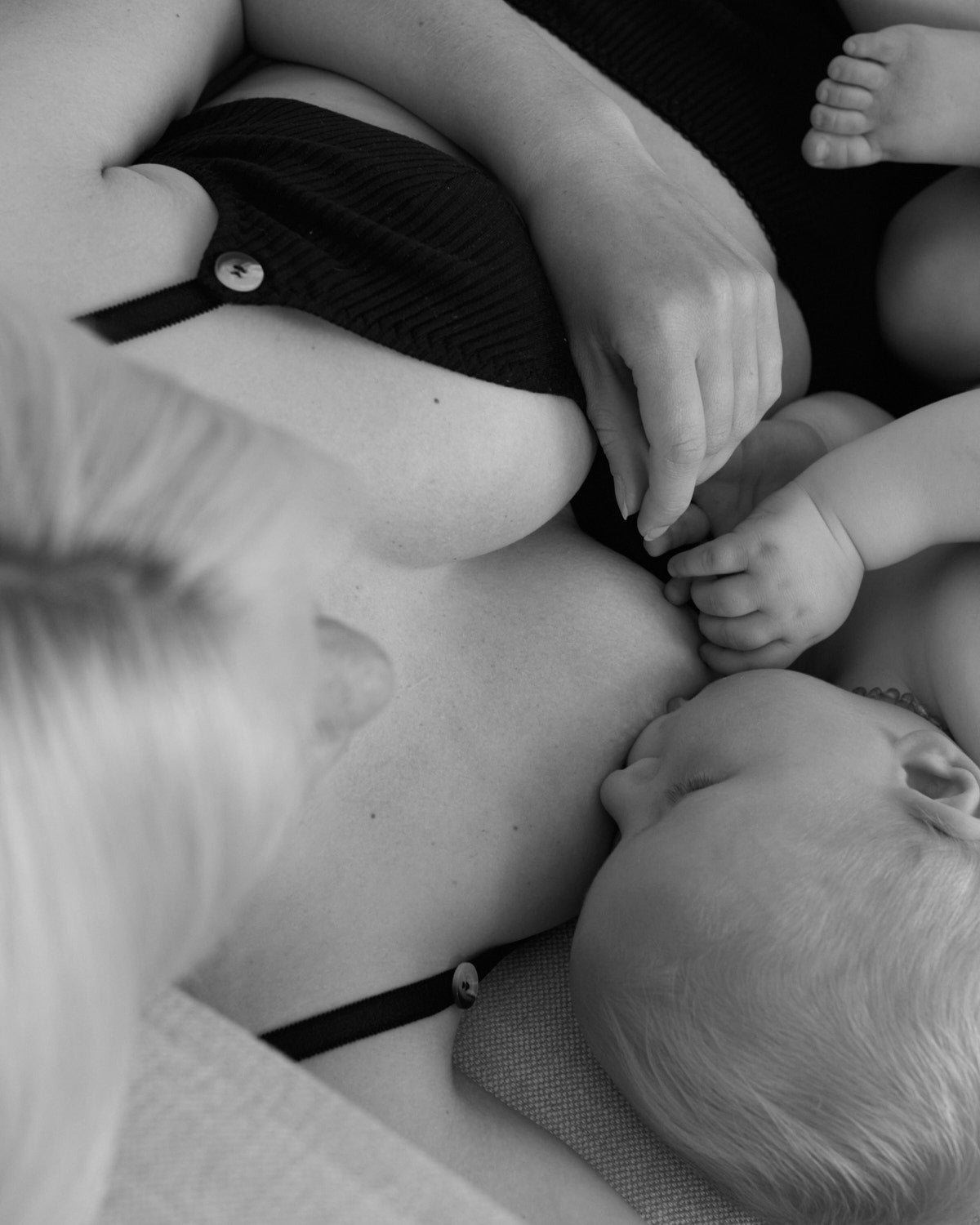 Soft and Supportive Black Button Closure Nursing Bra for Easy Breastfeeding, Designed in Byron Bay, Australia