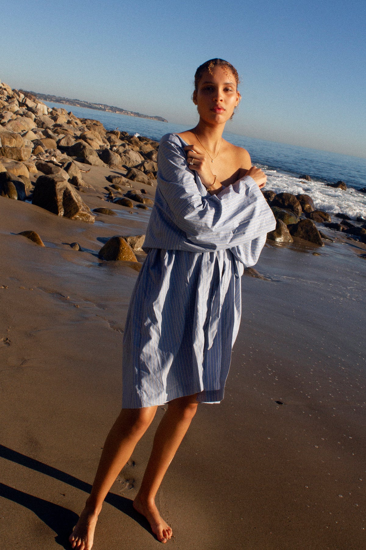 Exclusive Deiji x Juem Robe Set Cornflower Stripe juem