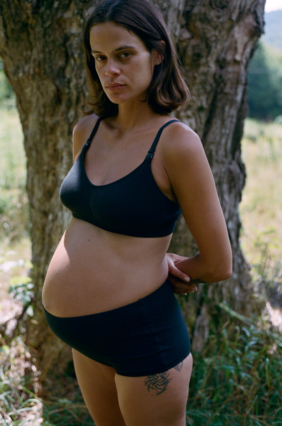 Jane Maternity Crop - Black