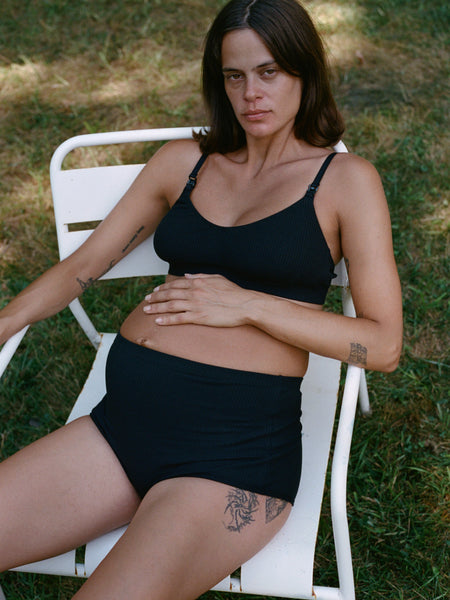 Jane Maternity Crop - Black | juem