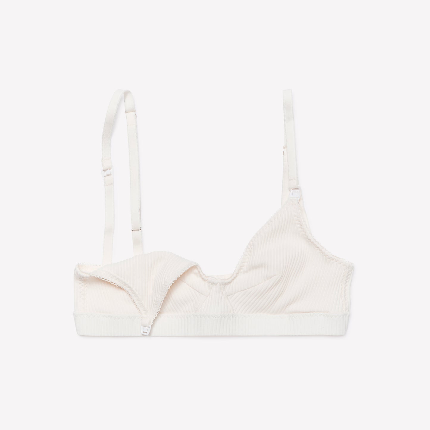 Soft and Supportive White Nursing Bra for Easy Breastfeeding, Designed in Byron Bay